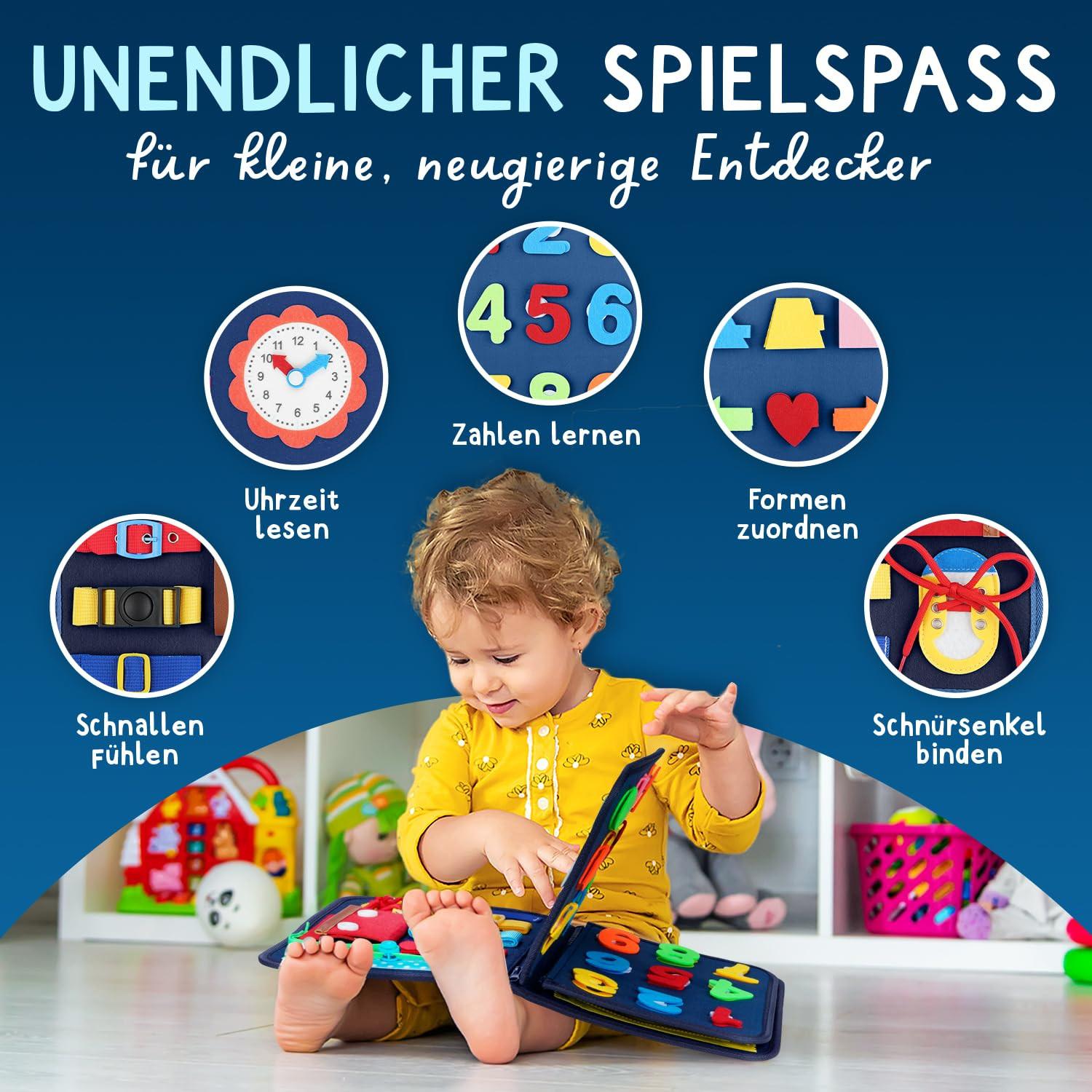 Activity-board  Busy Board - Unser Spielzeug für die Entwicklung Ihres Kindes I Das Activity Board als tolles Geschenk & super Reisespielzeug 