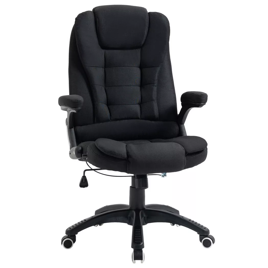 Northio – Bürostuhl Höhenverstellbarer Schreibtischstuhl Ergonomisch Schaumstoff Pp-Kunststoff Leinenartiges Polyester Schwarz 65 X 72 100-120 Cm, One Size
