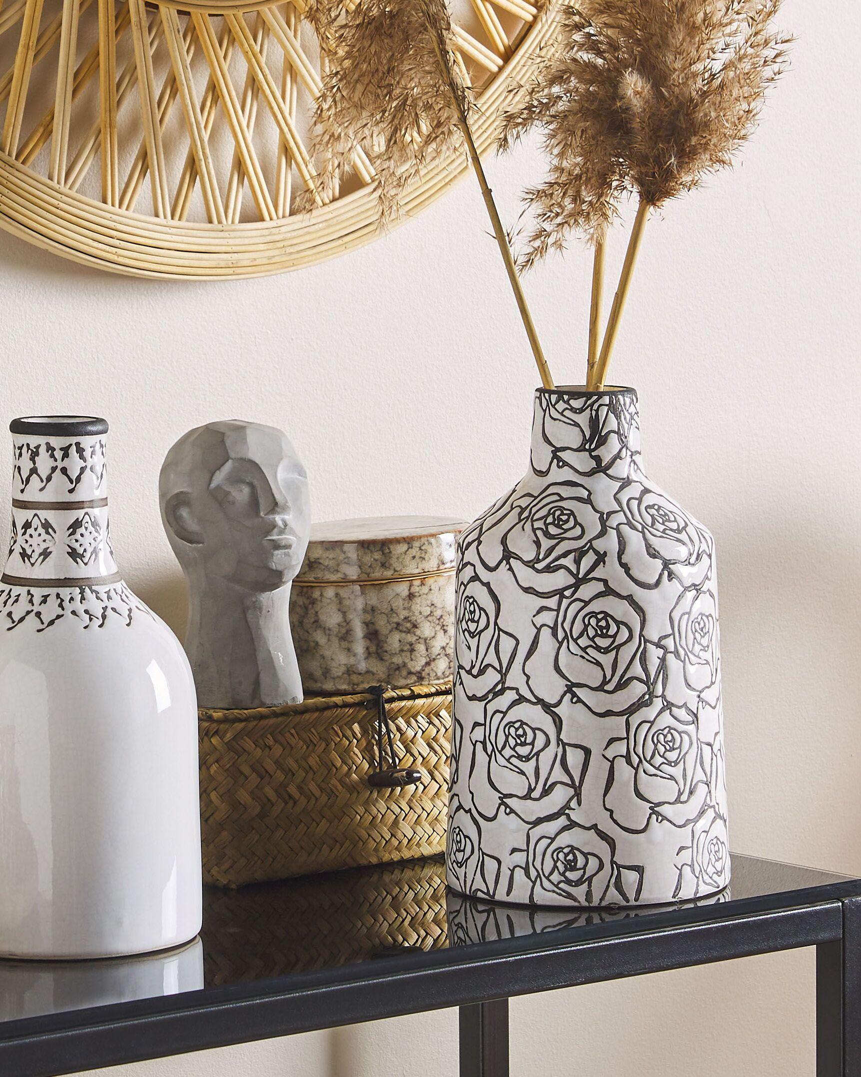 Beliani Vase à fleurs en Grès Rétro ALINDA  