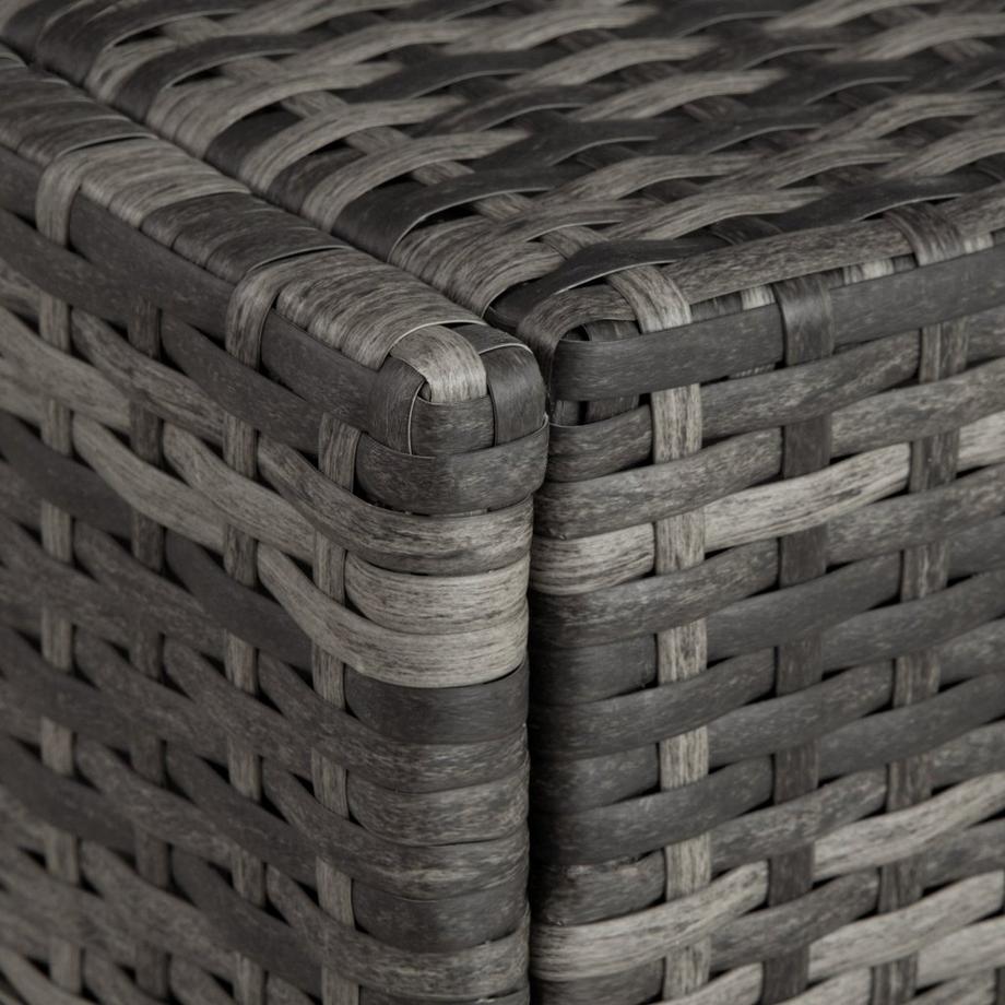 Tectake  Sonnenliege Rattan mit Rollen und Aluminiumgestell 