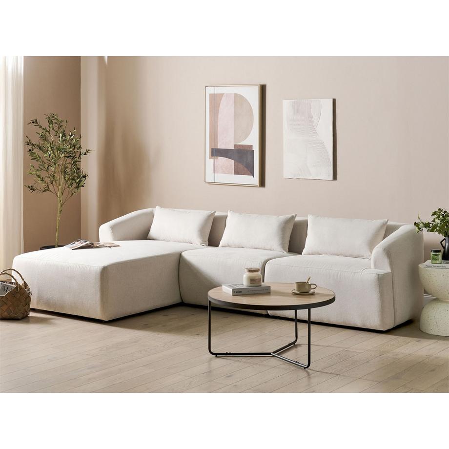 Beliani Canapé d'angle en Tissu  SVANSELE  