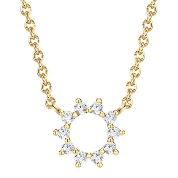 Glanzstücke München  Femme Collier en argent Fleur/Cercle 