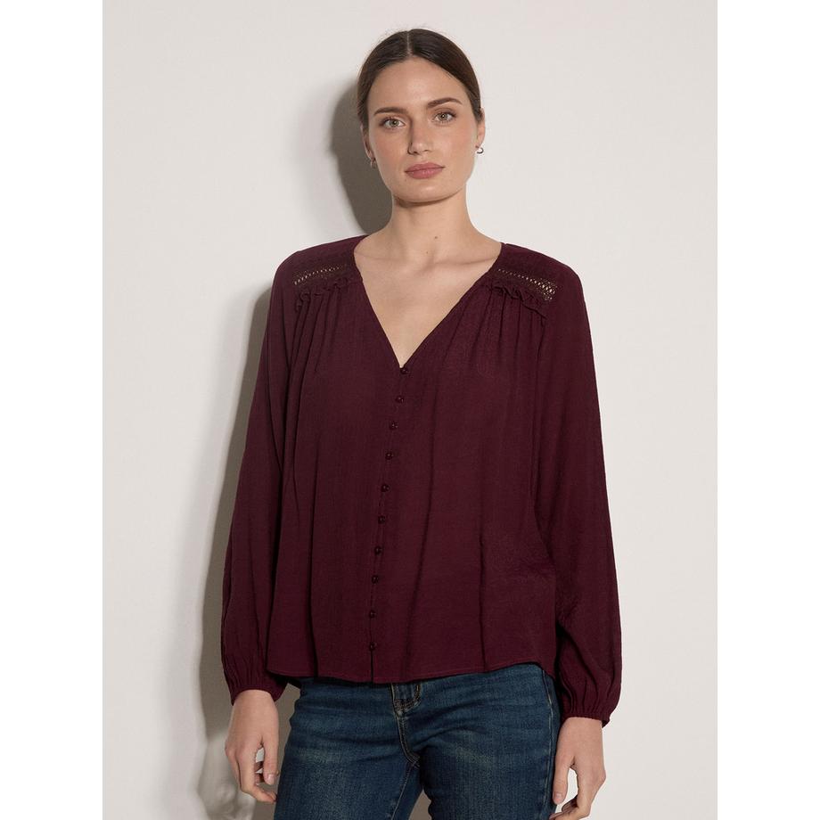 APRICOT  Blouse chatoyante avec empiècement en crochet 