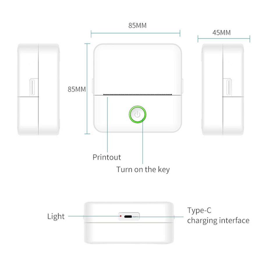 FitLife  Portabler Mini Drucker Tinyprint 