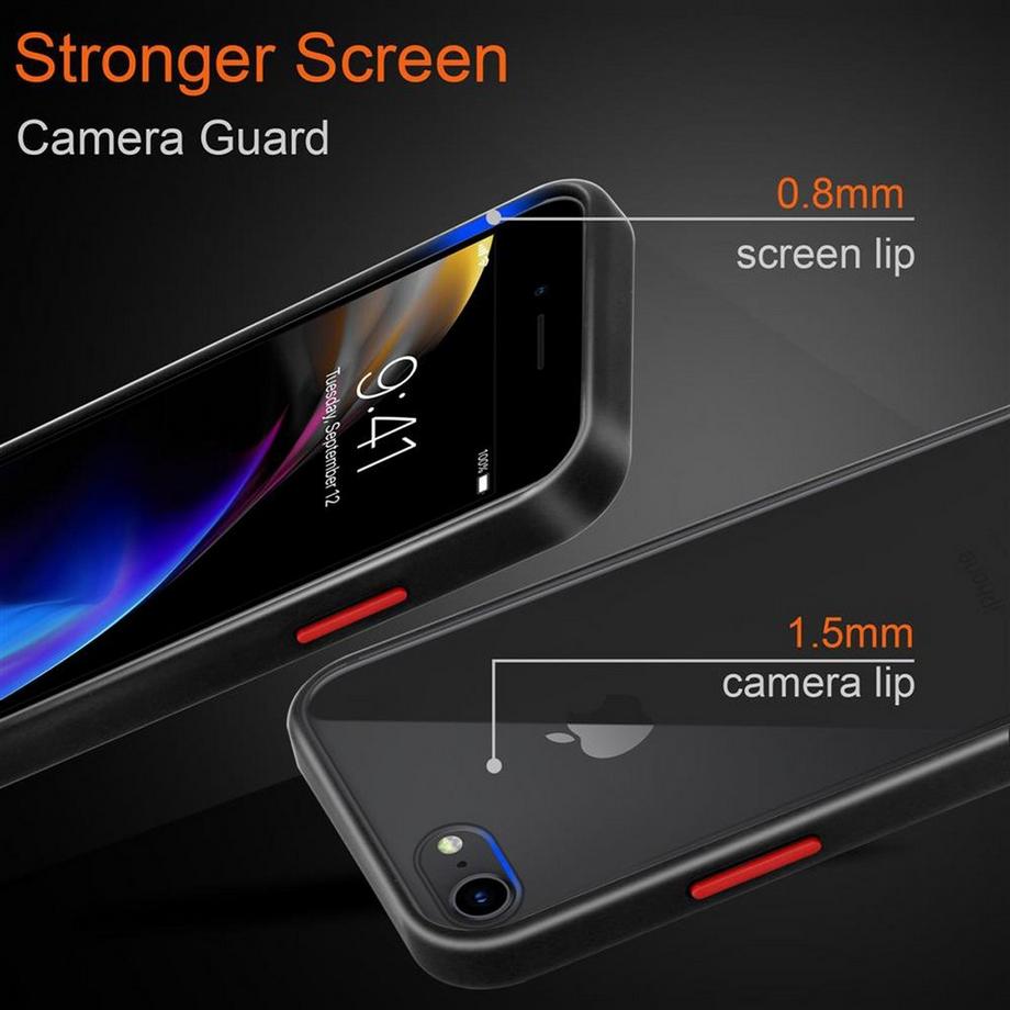 Cadorabo  Hülle für Apple iPhone 6 / 6S / 7 / 7S / 8 / SE 2020 Hybrid mit TPU Silikon Innenseite 