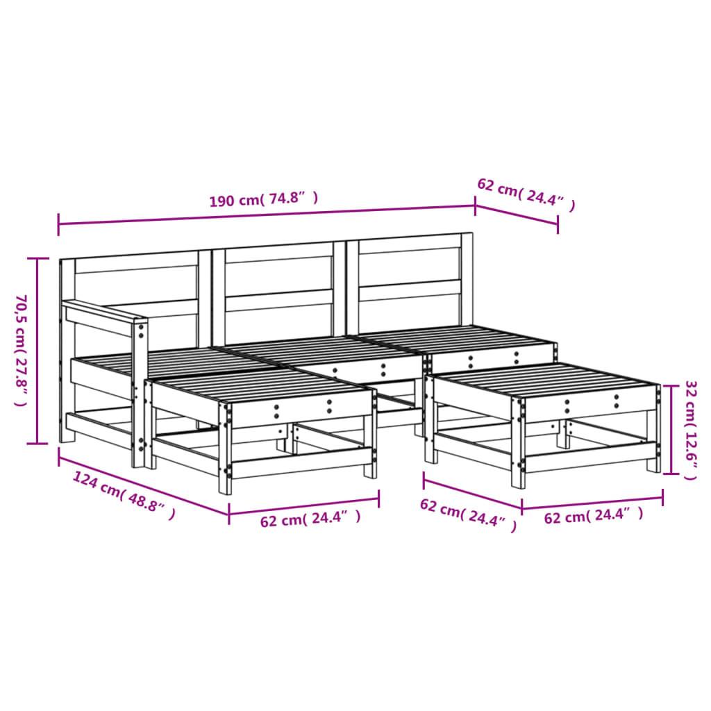 VidaXL set mobili da giardino Legno di pino impregnato  