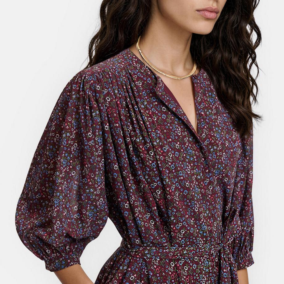 La Redoute Collections Robe longue imprimé floral à manches 3/4 et col rond  