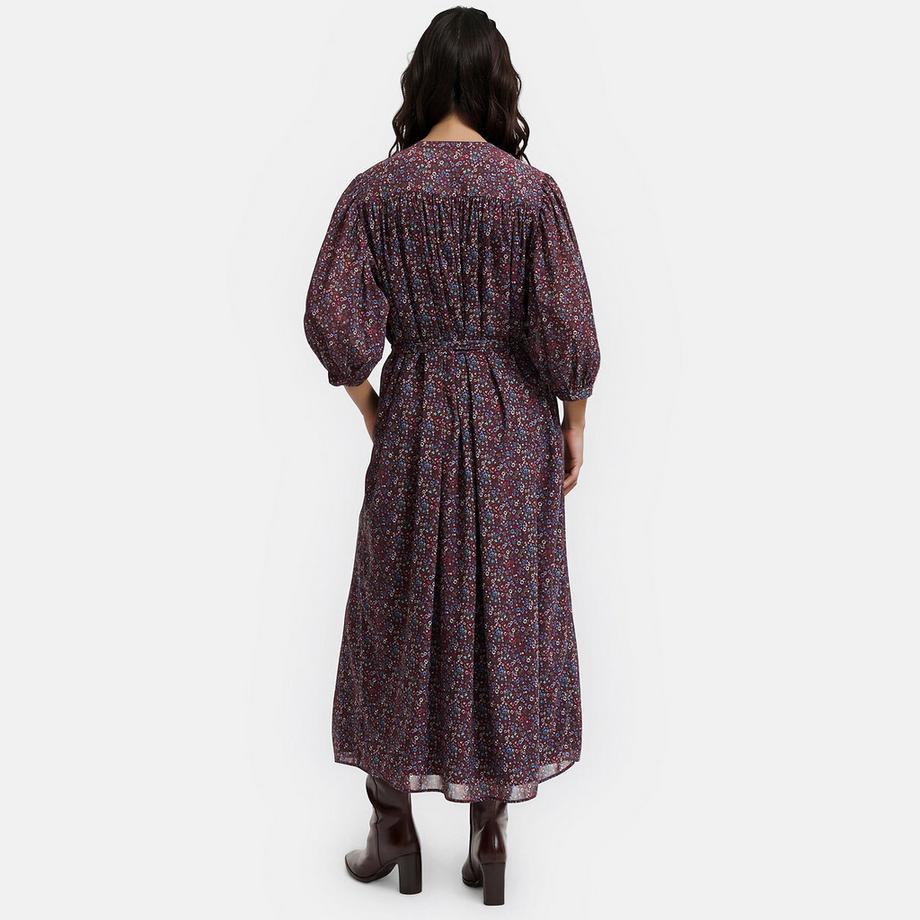 La Redoute Collections Robe longue imprimé floral à manches 3/4 et col rond  