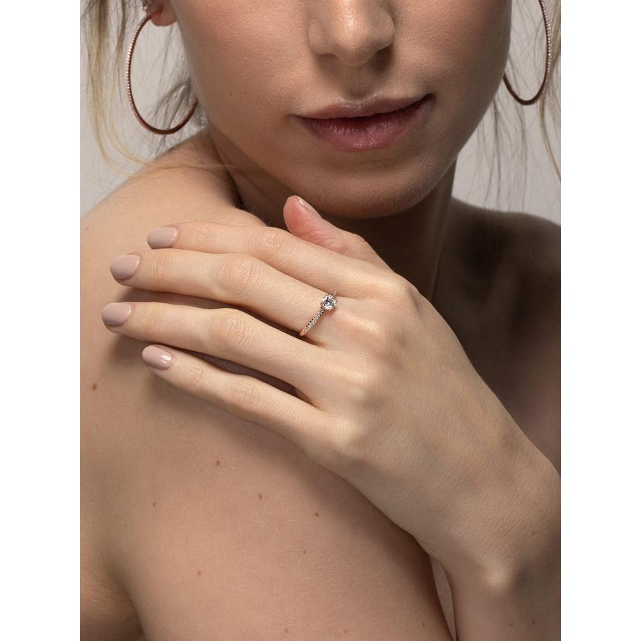 PHANTASYA  Bague avec zirconium 1703 Plaqué or 