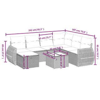 VidaXL Garten sofagarnitur poly-rattan  