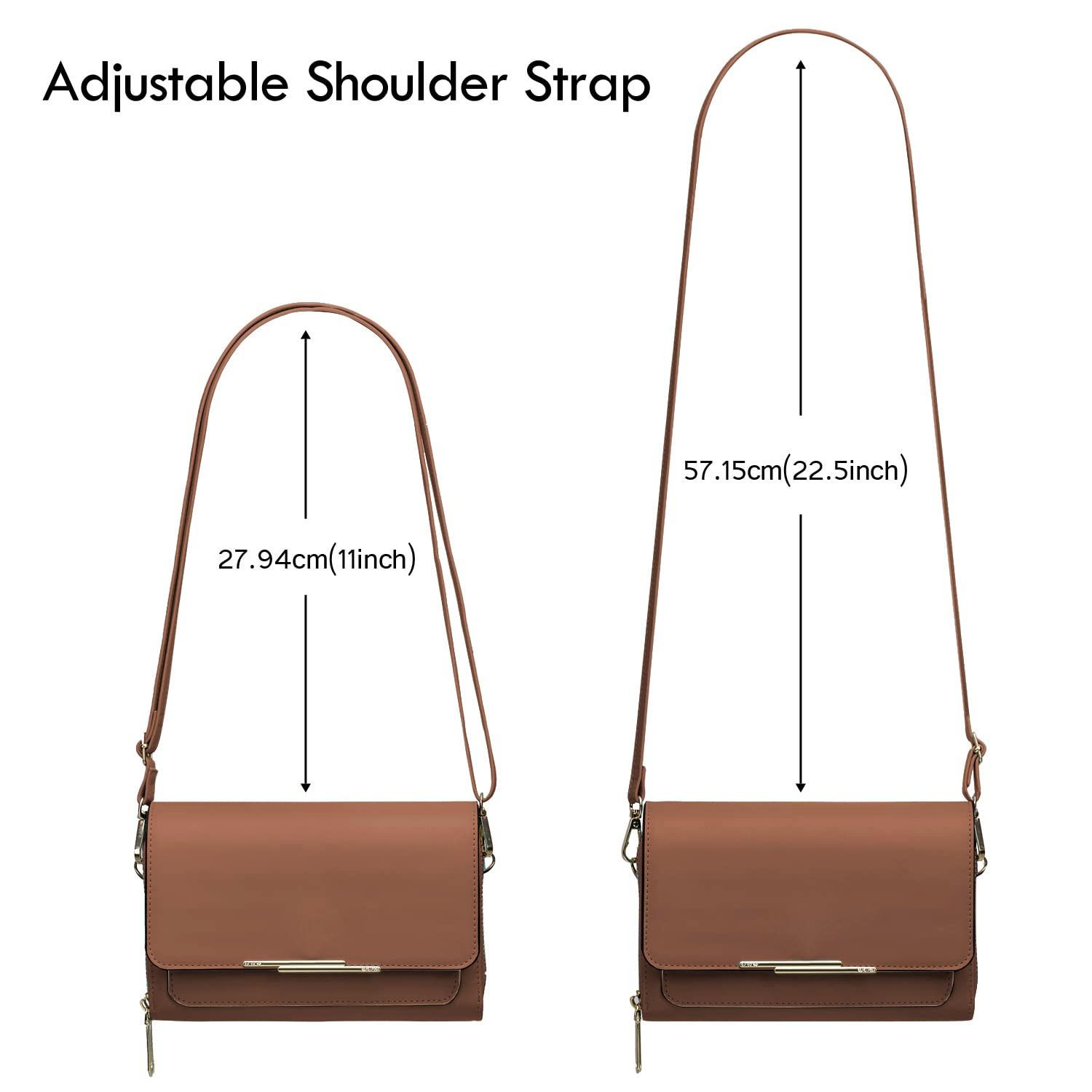 Only-bags.store PU Leder Crossbody Umhängetasche Passport Handytasche mit Kartenschlitz Verstellbarer Abnehmbarer Schulterriemen  