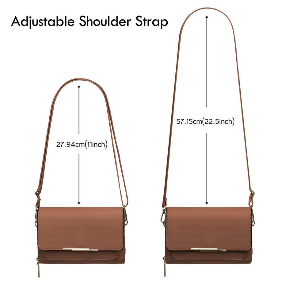 Only-bags.store Sac à Bandoulière en Cuir PU Porte Passeport Téléphone avec Fente pour Carte Bandoulière Réglable et Détachable  