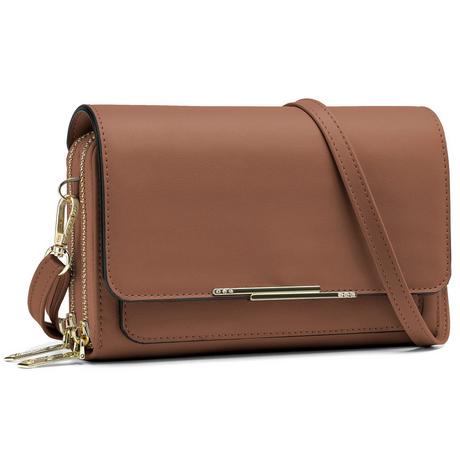 Only-bags.store PU Leder Crossbody Umhängetasche Passport Handytasche mit Kartenschlitz Verstellbarer Abnehmbarer Schulterriemen  