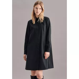 Robe Uni Brillant Manche longue Col