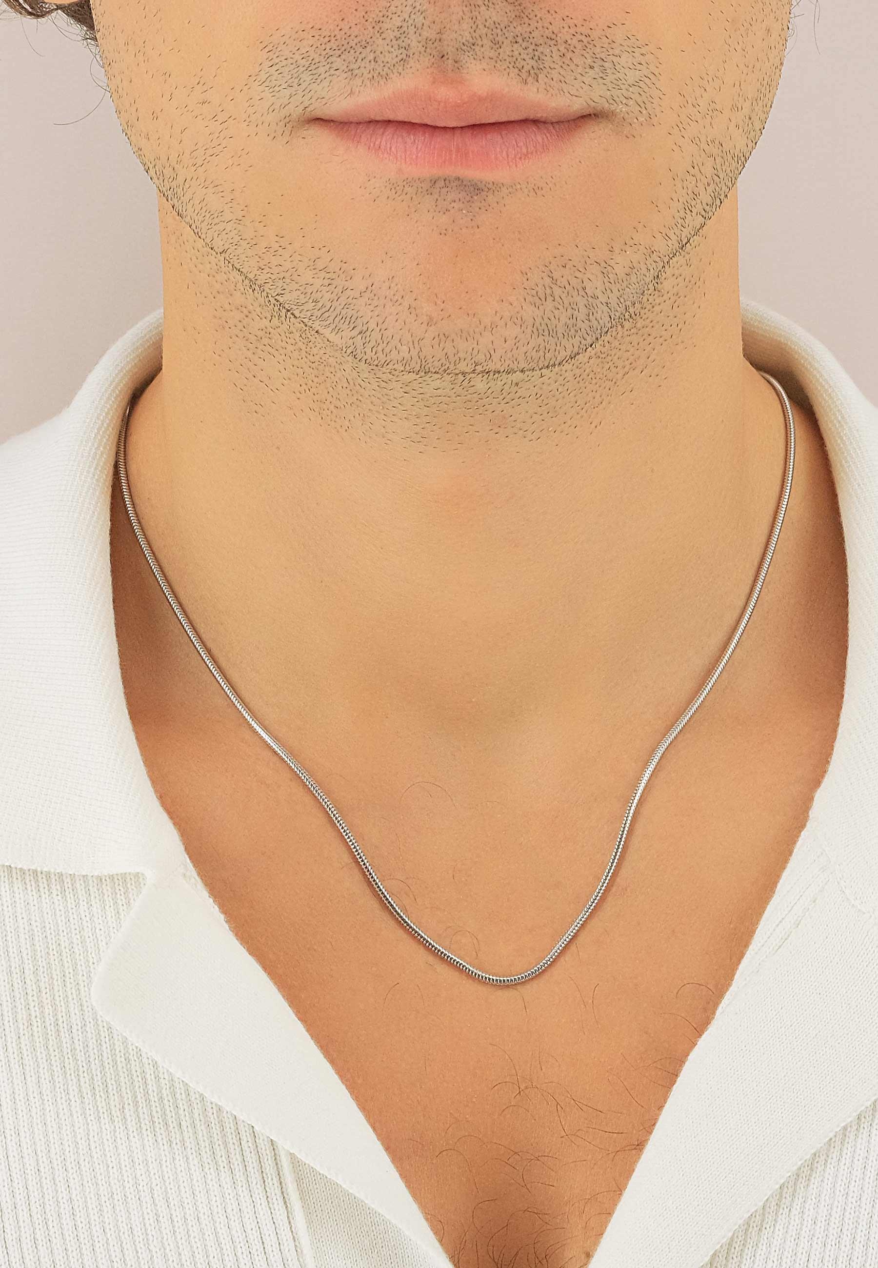 MUAU Schmuck  Collier serpent or blanc 750, 1.9mm, 45cm 