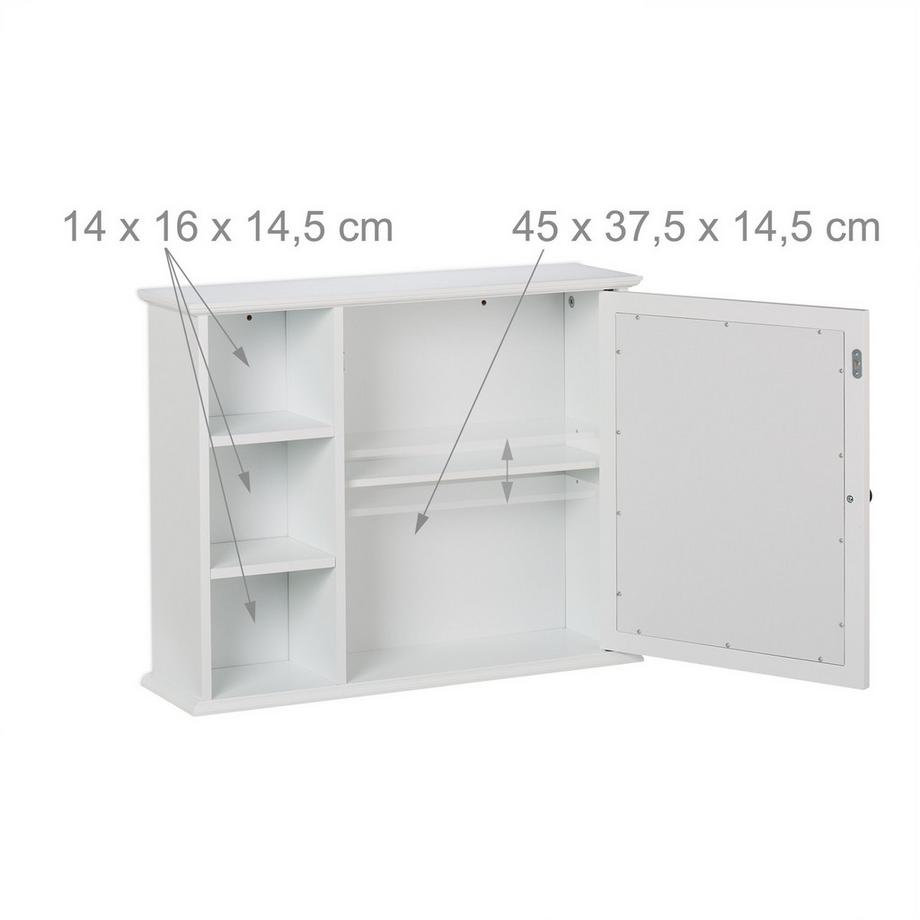 Northix Badezimmerspiegelschrank, 5 Ablagen  