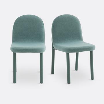 Lot de 2 chaises tissu texturé