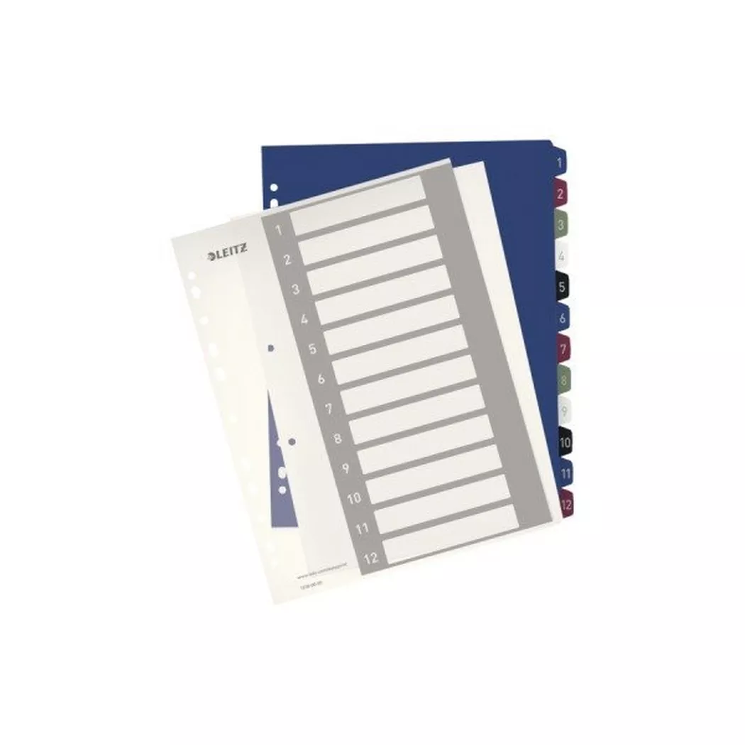 Leitz 12380000 Tab-Register Numerischer Registerindex Polypropylen (PP) Mehrfarbig