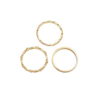 Elli  Ring 3Er Set Wellen Kugel Bandring 