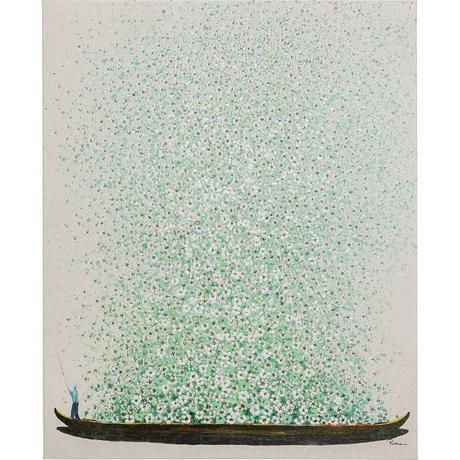 KARE Design Quadro su tela Flower Boat beige verde 80x100  