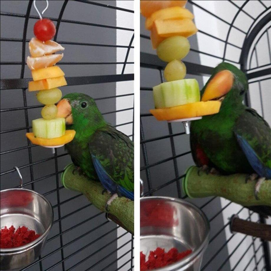 eStore  Futterhalter für Vogelkäfig - Edelstahl 