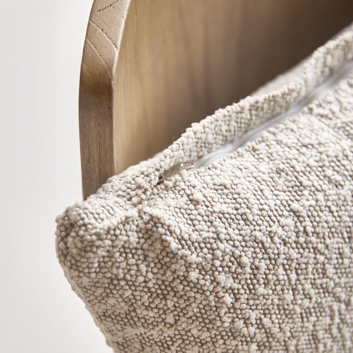 Tikamoon Poltrona in legno di mindi massello e tessuto écru June  