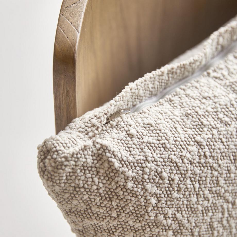 Tikamoon Fauteuil en mindi massif et tissu écru June  