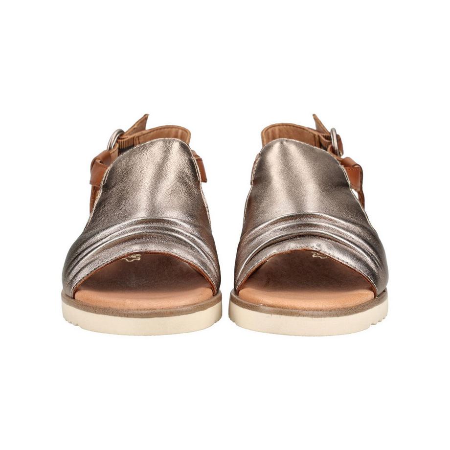 Marco Tozzi Metallic Keilsandale mit verstellbarem Riemen  