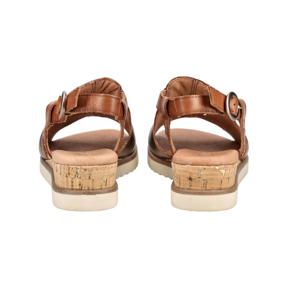 Marco Tozzi Metallic Keilsandale mit verstellbarem Riemen  