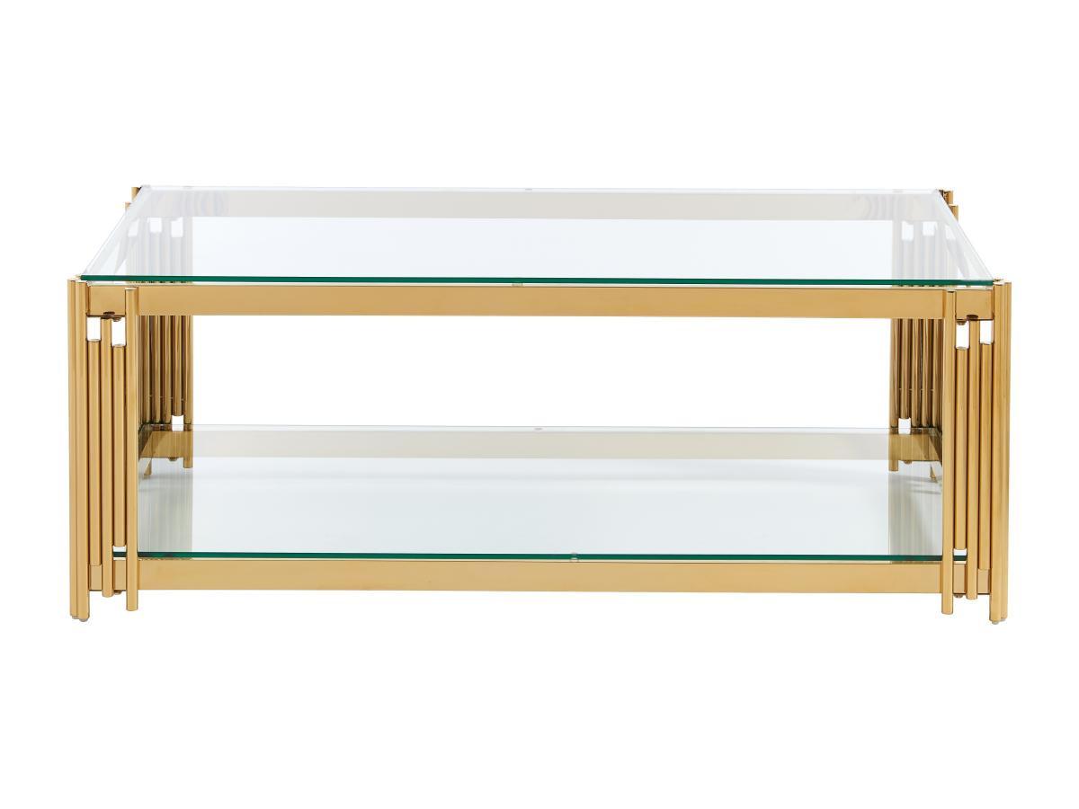 PASCAL MORABITO Tavolino in Vetro temperato e Acciaio inossidabile Dorato - NOMELANO di Pascal MORABITO  