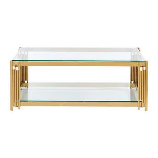 PASCAL MORABITO Tavolino in Vetro temperato e Acciaio inossidabile Dorato - NOMELANO di Pascal MORABITO  