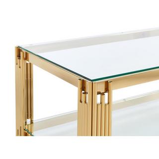 PASCAL MORABITO Tavolino in Vetro temperato e Acciaio inossidabile Dorato - NOMELANO di Pascal MORABITO  