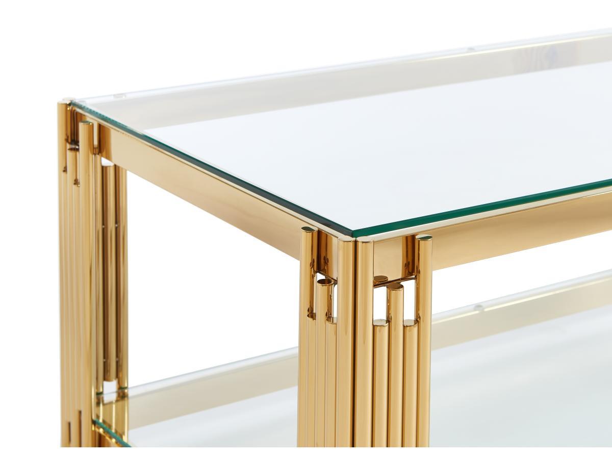 PASCAL MORABITO Tavolino in Vetro temperato e Acciaio inossidabile Dorato - NOMELANO di Pascal MORABITO  