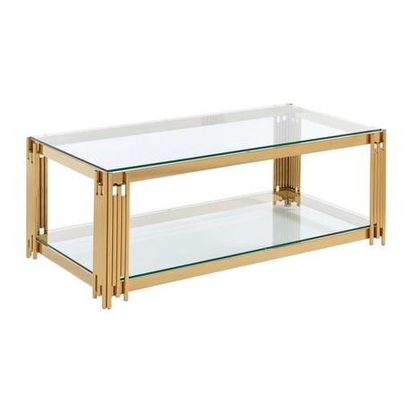 PASCAL MORABITO Tavolino in Vetro temperato e Acciaio inossidabile Dorato - NOMELANO di Pascal MORABITO  
