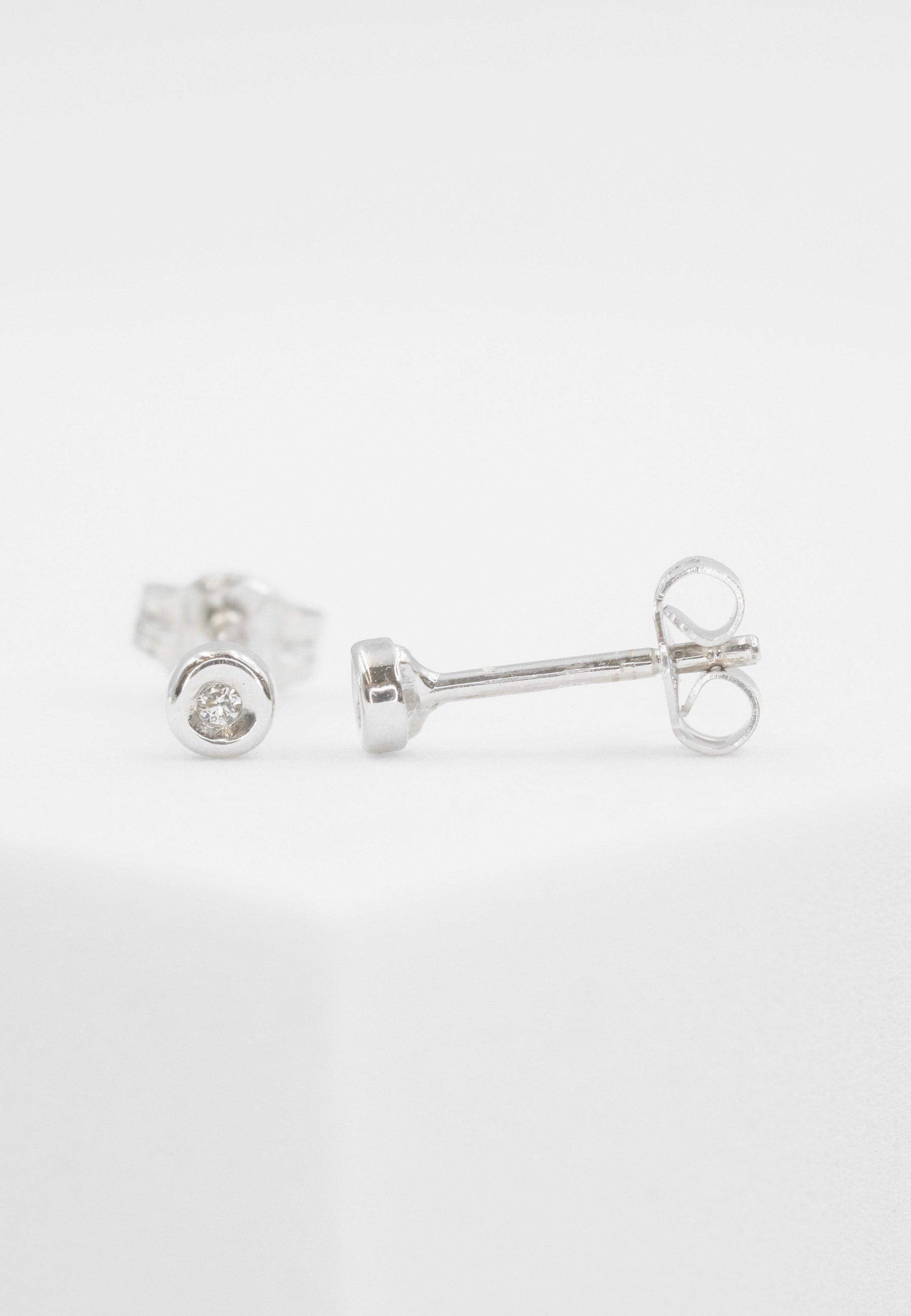 MUAU Schmuck  Ohrstecker Weissgold 750 Diamant 0.02ct. 3mm 