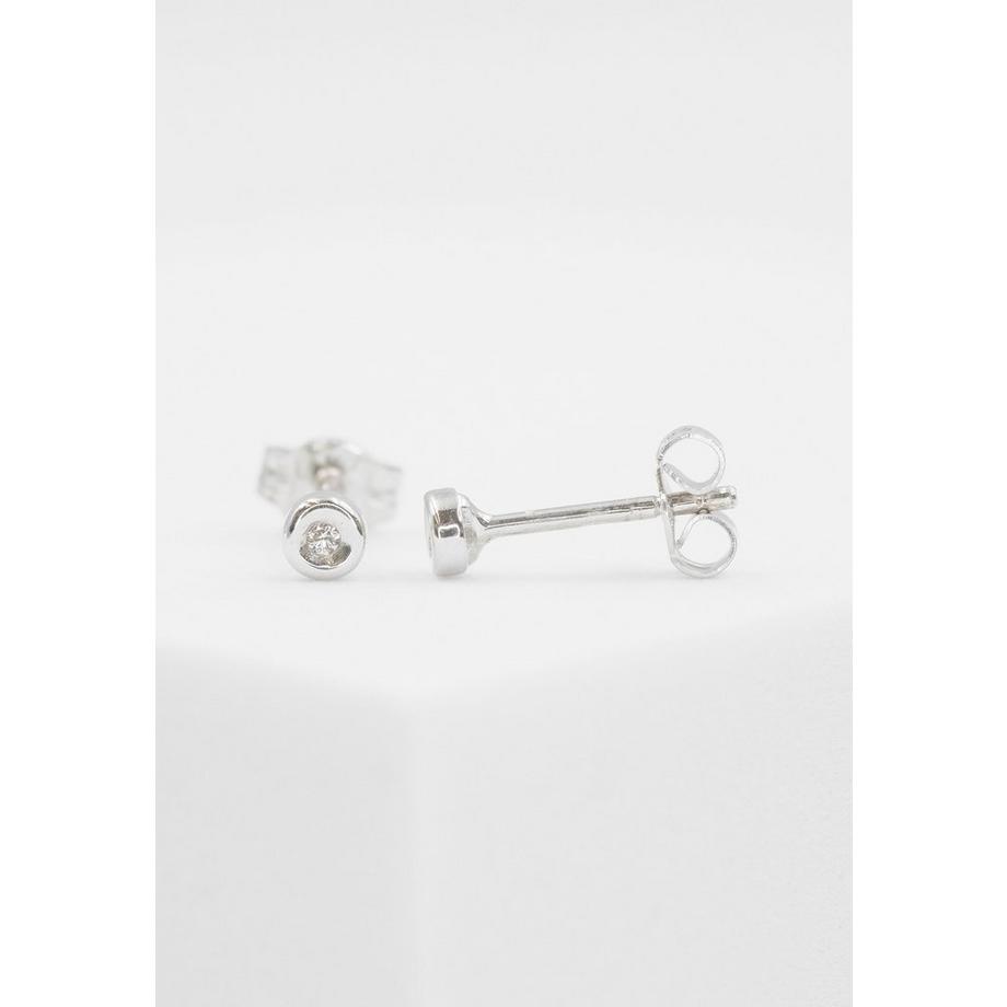 MUAU Schmuck  Ohrstecker Weissgold 750 Diamant 0.02ct. 3mm 