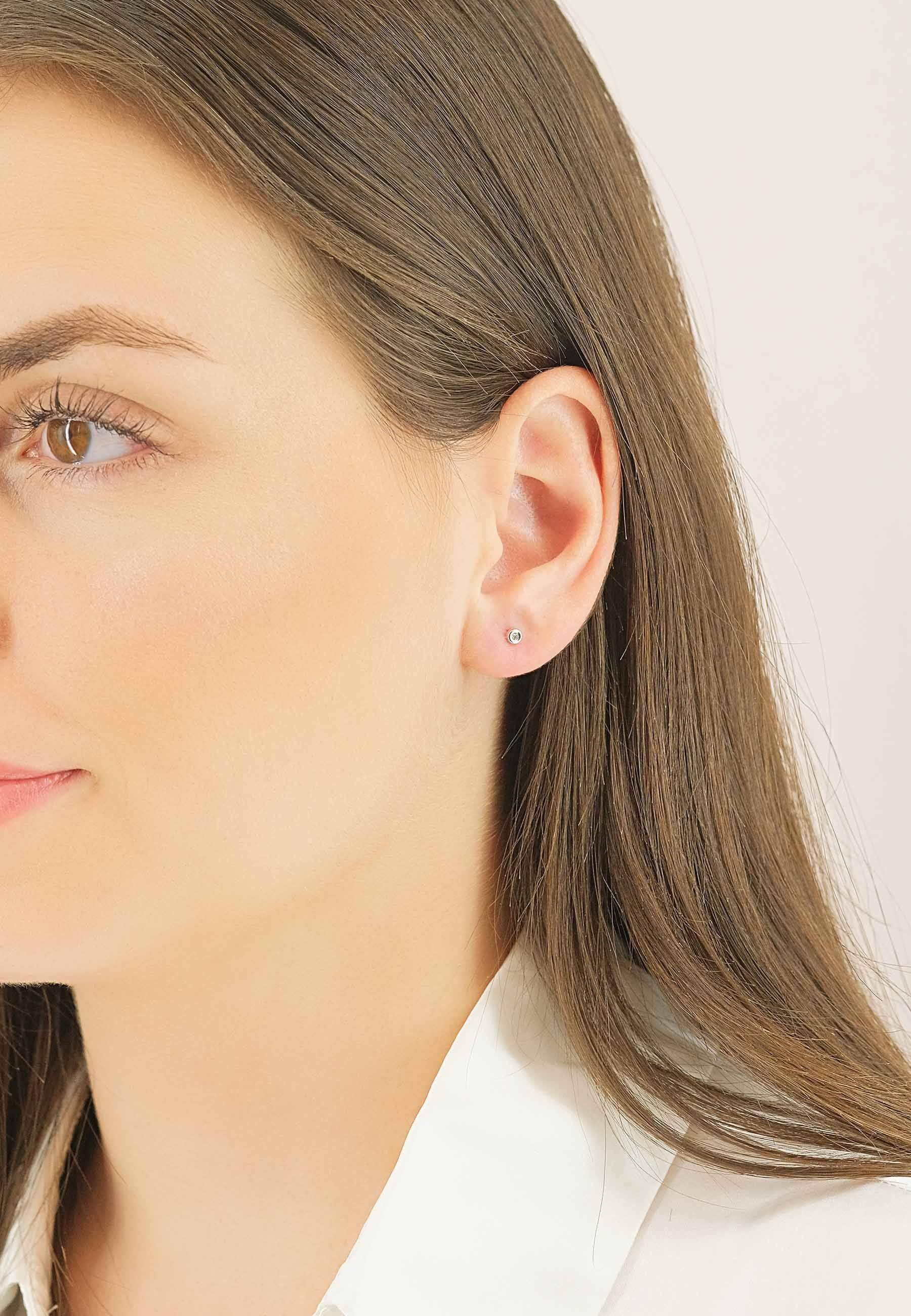 MUAU Schmuck  Ohrstecker Weissgold 750 Diamant 0.02ct. 3mm 