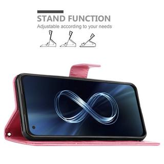 Cadorabo  Housse compatible avec Asus ZenFone 8 - Coque de protection au design floral avec fermeture magnétique, fonction de support et emplacements pour cartes 