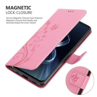 Cadorabo  Housse compatible avec Asus ZenFone 8 - Coque de protection au design floral avec fermeture magnétique, fonction de support et emplacements pour cartes 