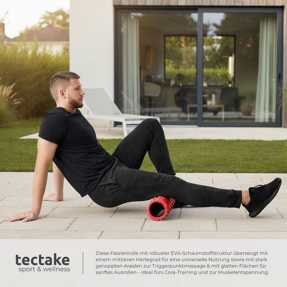 Tectake  Faszienrolle  mit verschiedenen Noppenzonen zur Triggerpunkt-Selbstmassage 