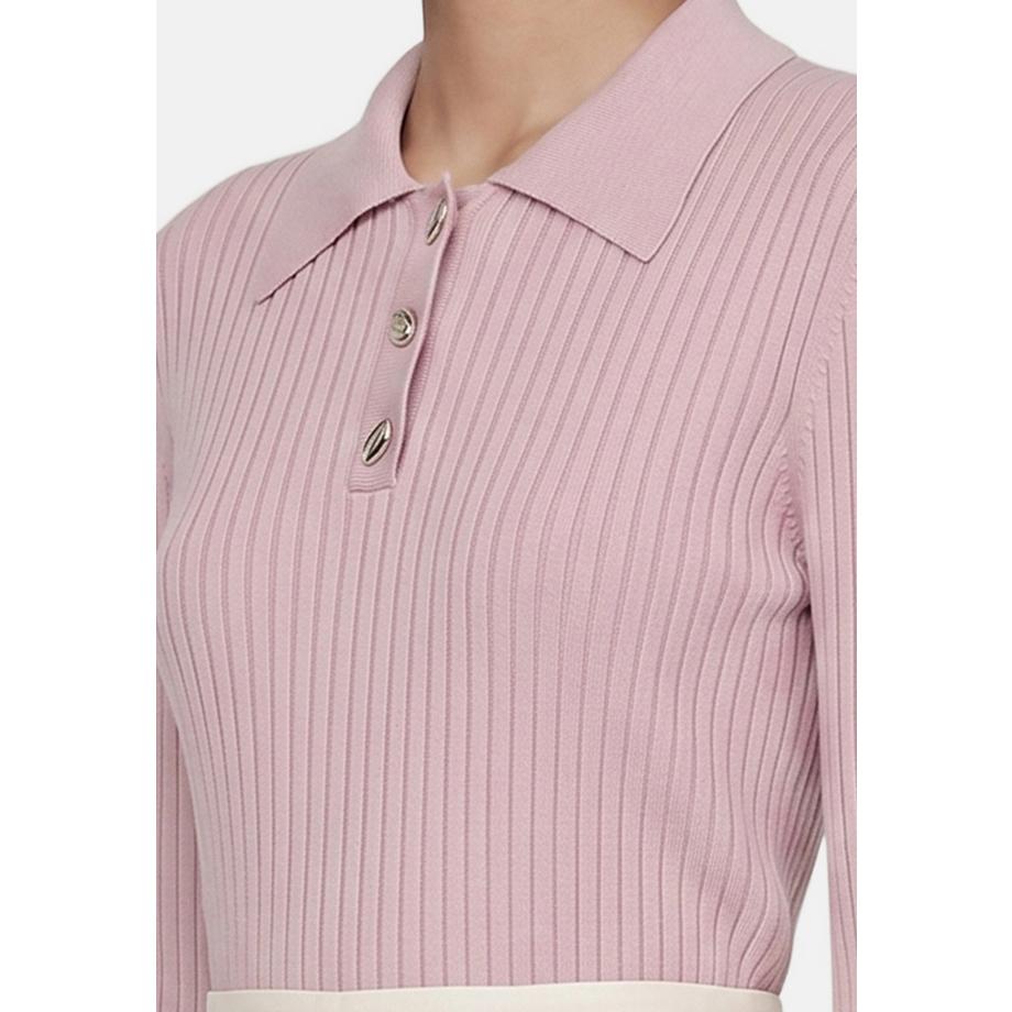Roberta Rossi Pullover collo polo a coste  