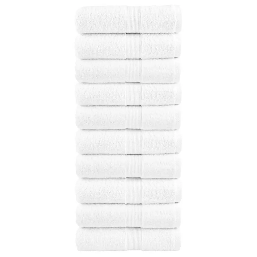 VidaXL - Serviette de visage coton, 30 x 30 cm, Blanc