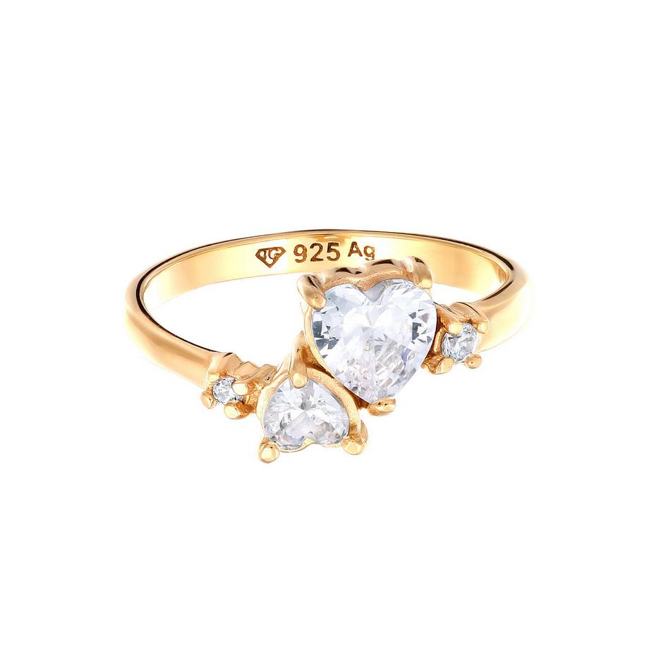 Elli  Bague Bague Cœur Zirconia 925 Sterling Silver 