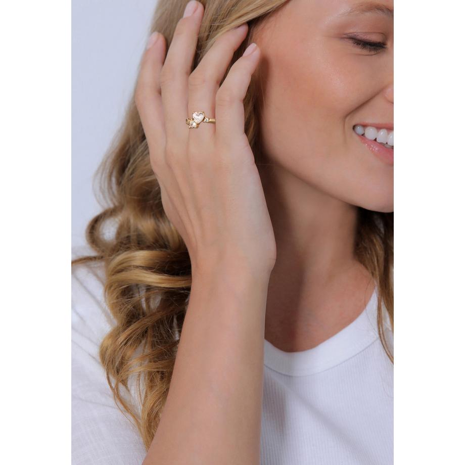 Elli  Bague Bague Cœur Zirconia 925 Sterling Silver 