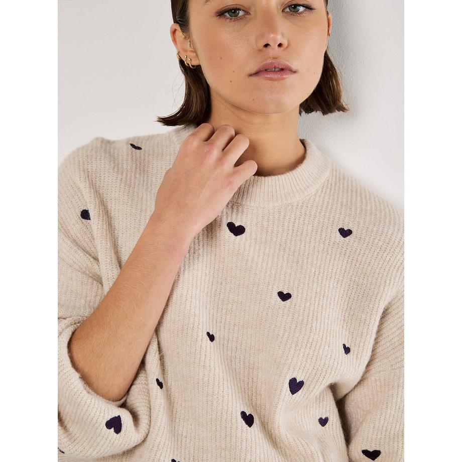 APRICOT Maglione ricamato con cuore  