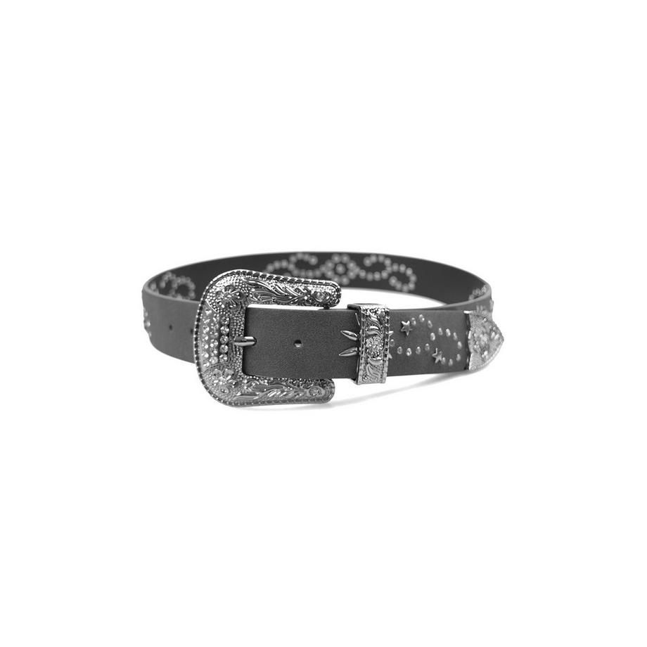 AVANT-GARDE PARIS  Ceinture noire designer à boucle embossée 