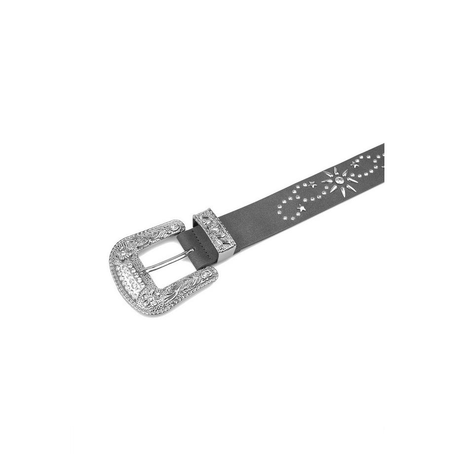 AVANT-GARDE PARIS  Ceinture noire designer à boucle embossée 