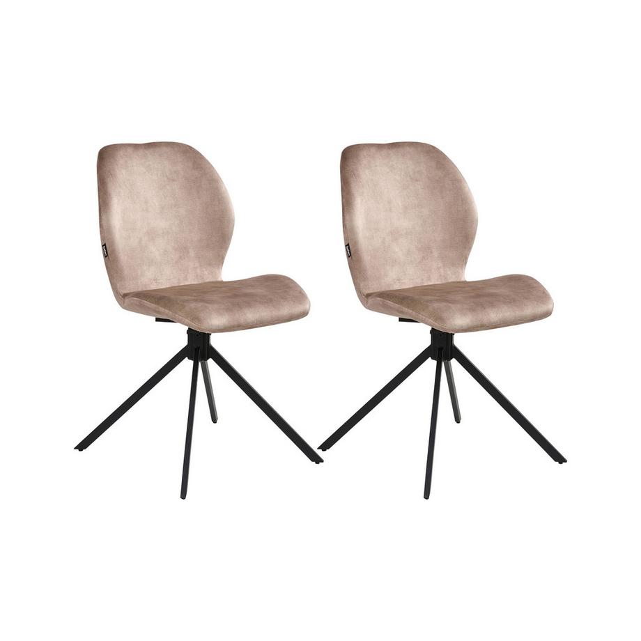 Lot de 4 chaises de salle à manger en Velours  MORRISON