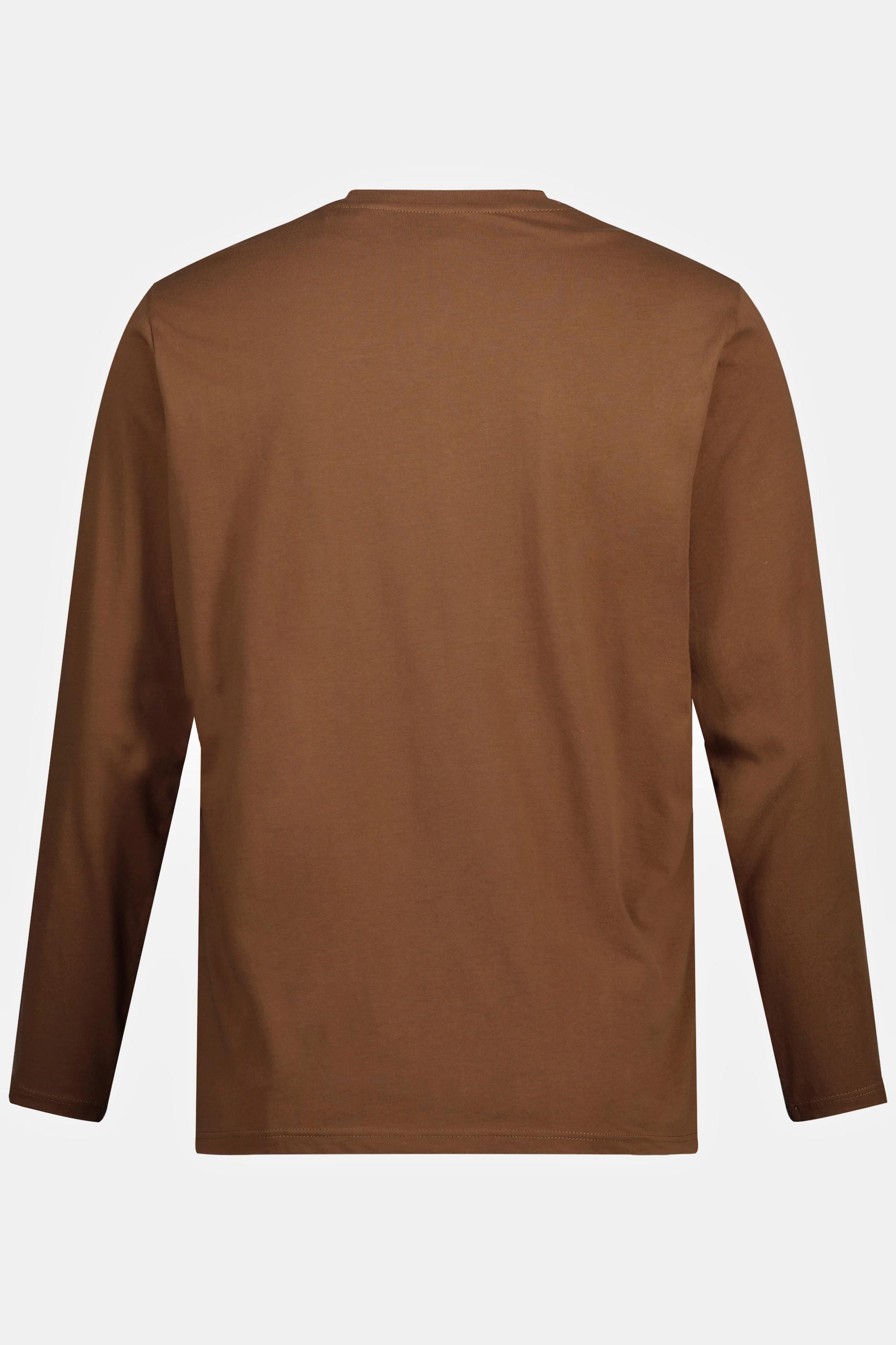 JP1880  Maglia basic a maniche lunghe marrone ramato 