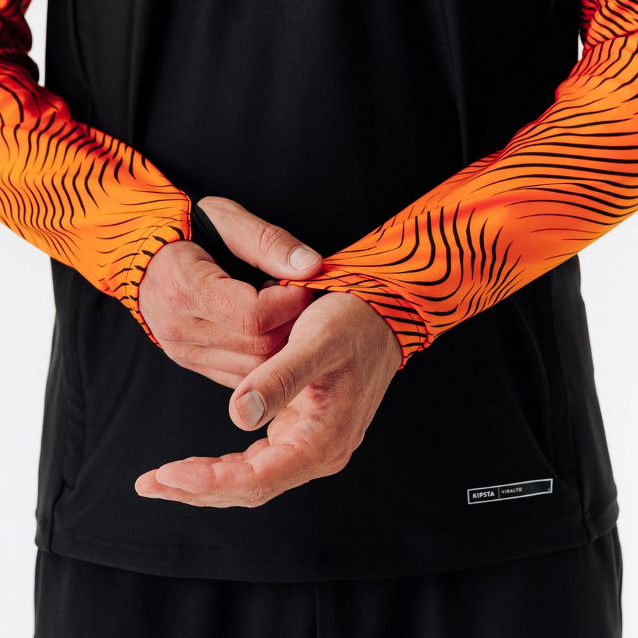 KIPSTA  Sweat-shirt homme football demi-zip polyester à motif 